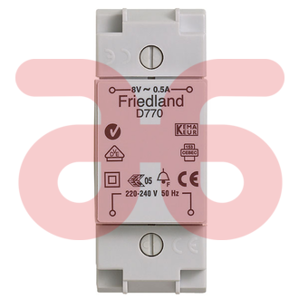 Friedland beltrafo 8v 0,5amp. d770
