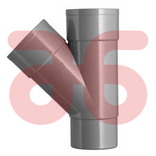 T-stuk 100mm 45graden grijs