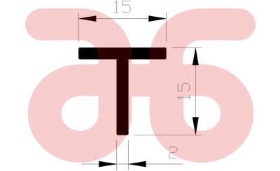 Alum t prof.  15x15x2mm   a 1m