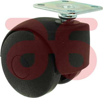 Meubelrol zwart diam 50mm met