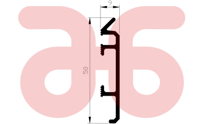 Loodknelstrip 50x9mm aluminium