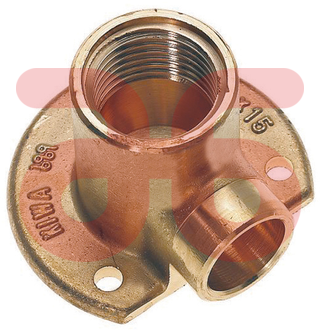 Muurplaat messing laag model
