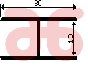 Alum koppelprof.  30x10mm a 2m