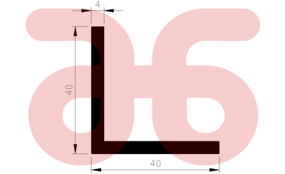 Alum hoekprofiel 40x40x4mm a 5mtr