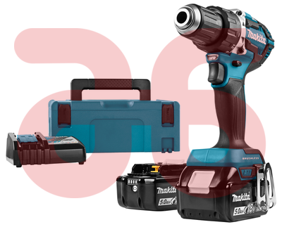 Makita accu boor/schroevendraaier DDF484RTJ incl. 2X 18.0volt 5.0Ah
