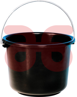 Bouwemmer pvc 12l zwart