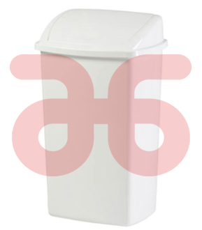 Afvalbak m.klapdeksel 50l wit
