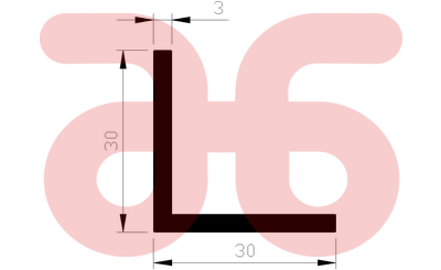 Alum hoekprof 30x30x3mm   a 1m