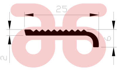 Trapkantprofiel 25x6x2mm