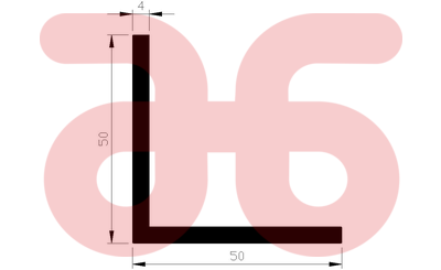 Alum hoekprofiel 50x50x4mm a 5mtr