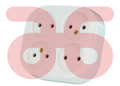 Wandcontactdoos wit opbouw 4v