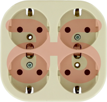Wandcontactdoos wit opb ra 4v