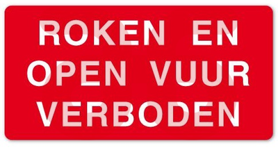 Tekstbord afm.40x20cm wit/rood