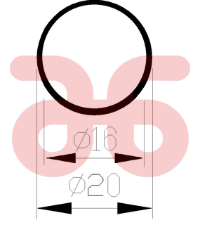 Alum buis rond 20x16mm    a 1m
