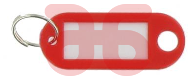 Sleutellabel plastic rood
