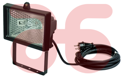 Halogeenarmatuur 300/500W met 5mtr kabel/stekker/lamp
