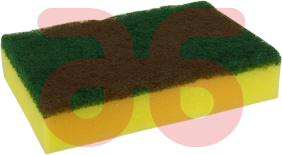 Schuurspons geel/groen 14x10cm