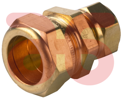 Rechte  knel verloopkoppeling 22x15mm